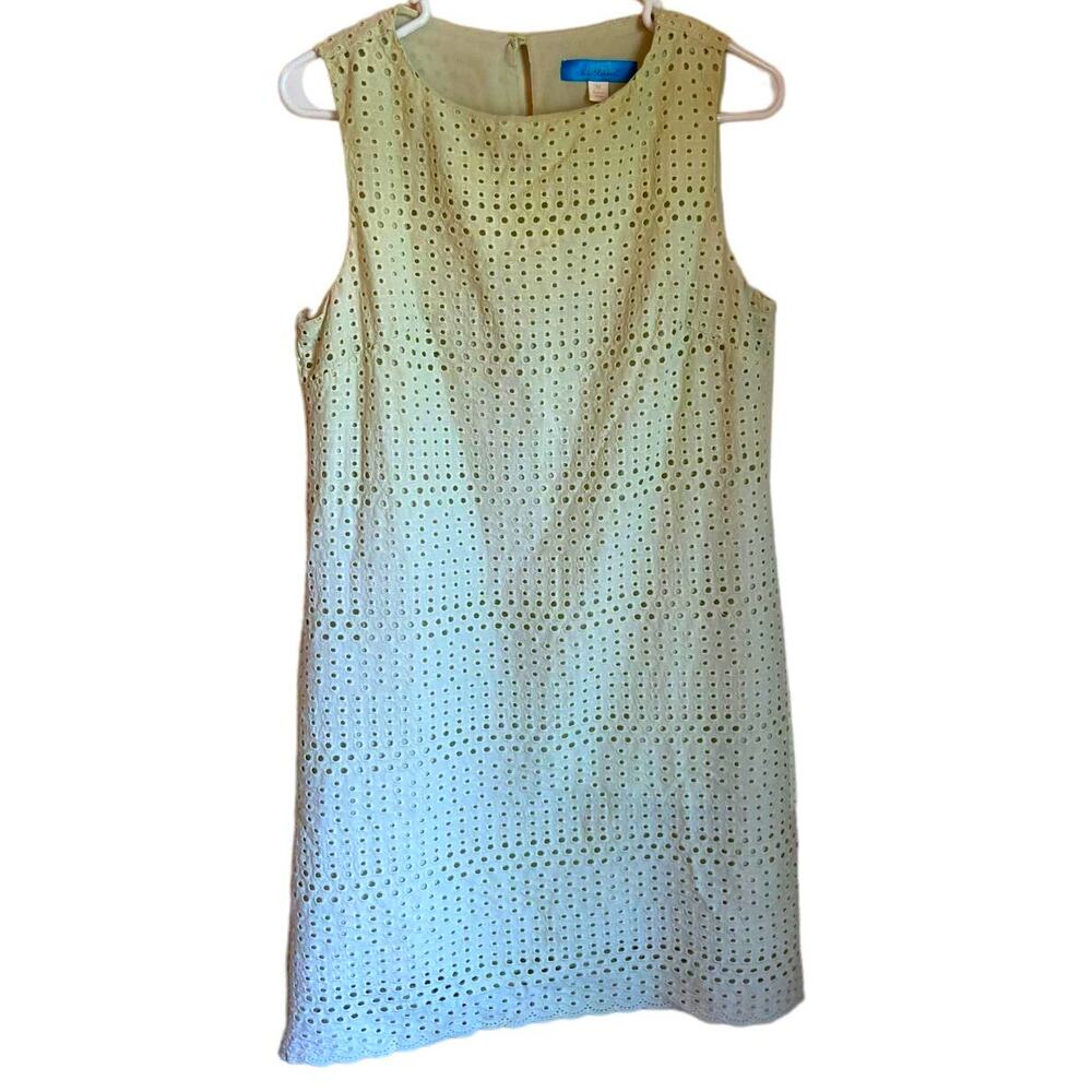 Francesca buttons Green spring mini dress sleeveless dress size medium